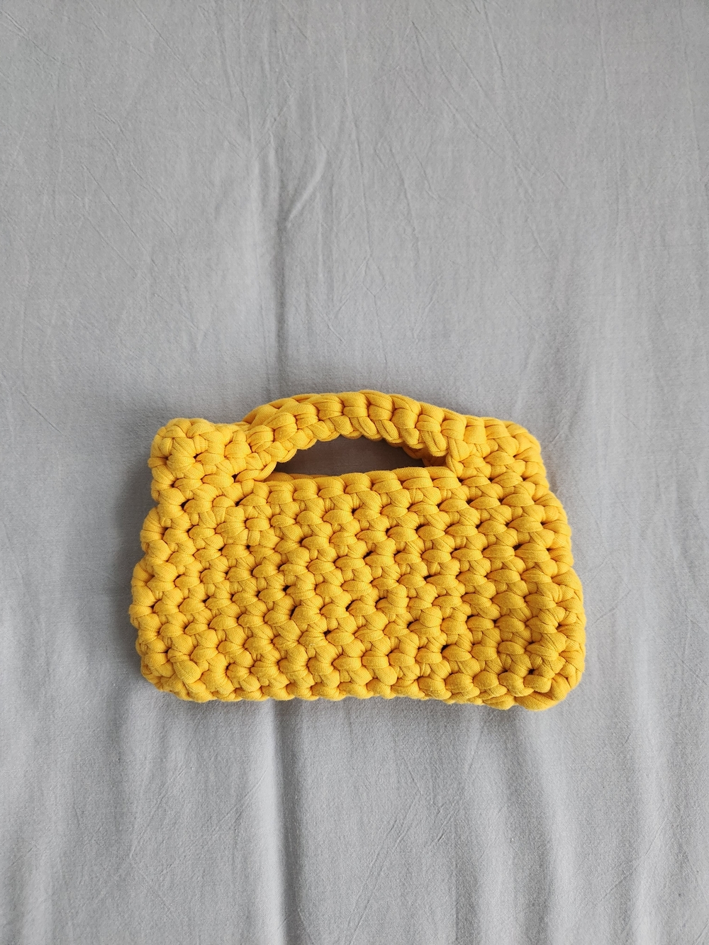 Hand Crocheted Chunky Yellow / Mango Mini Clutch Bag